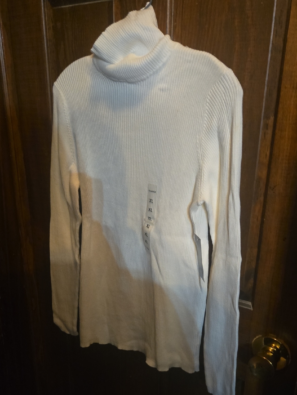 Cream Ribbed Turtleneck Sweater NWT- Women's